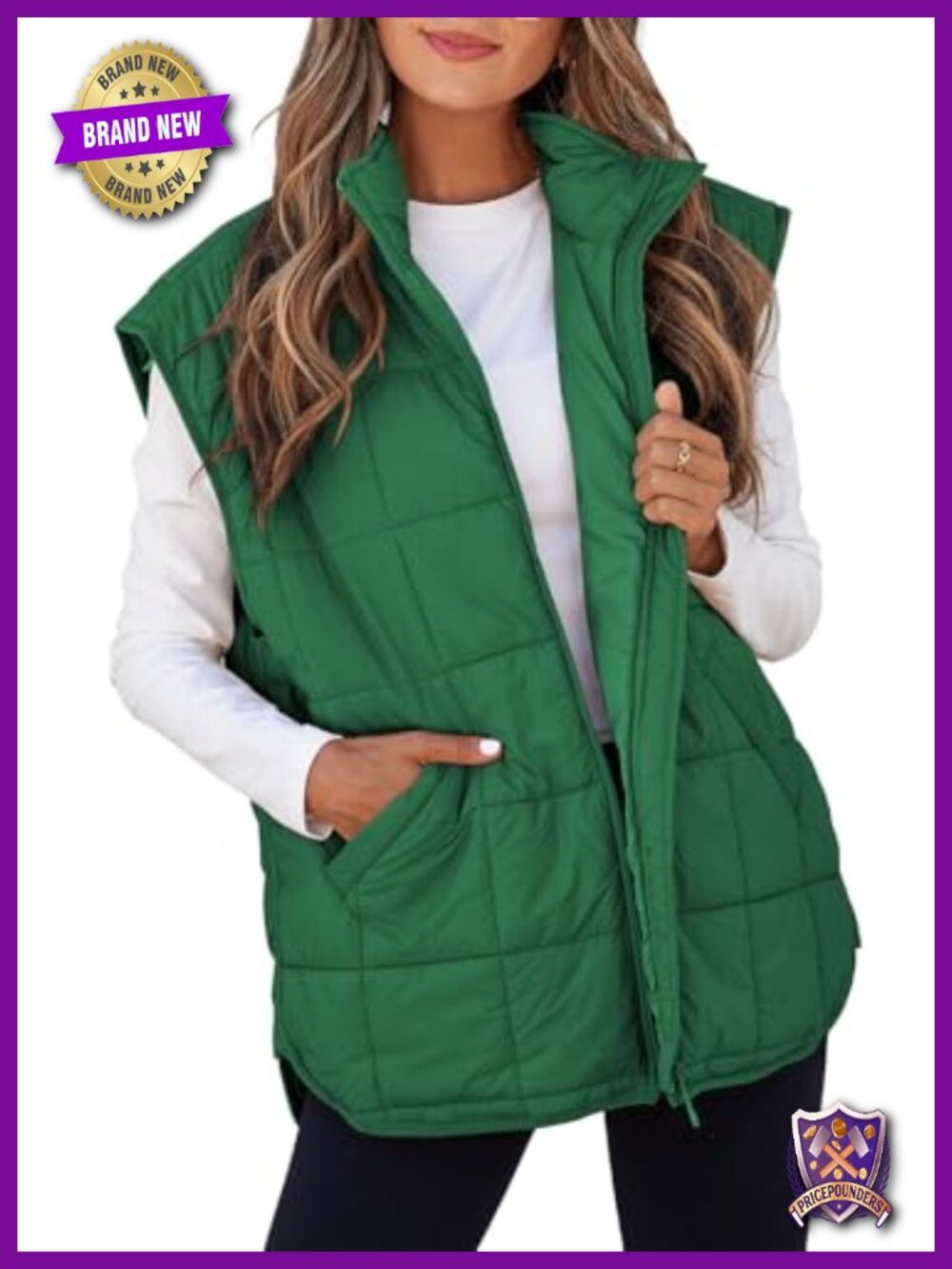 Women's Quilted Puffer Vest Zip Up Sleeveless Lightweight Fall Winter Outerwear